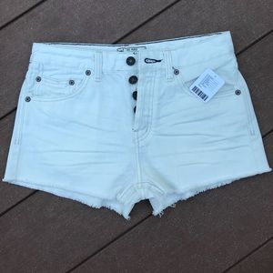 White free people denim shorts